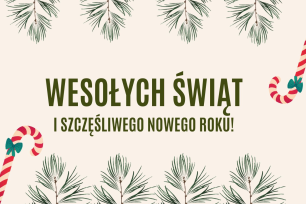 Kartka świąteczna z życzeniami bożonarodzeniowymi i na Nowy Rok